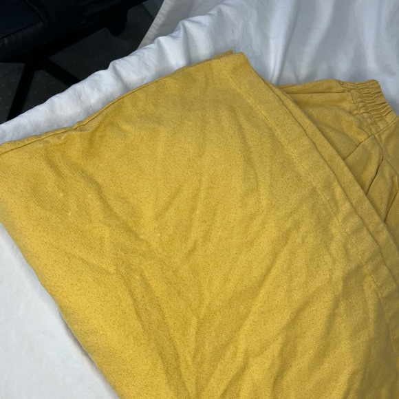 Free People Mustard Yellow Pleated Flowy Wide Leg Boho Pants | XL cotton blend - Picture 11 of 11